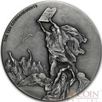 Niue Island TEN COMMANDMENTS series BIBLICAL Silver coin $2 High relief 2015 Antique finish 2 oz